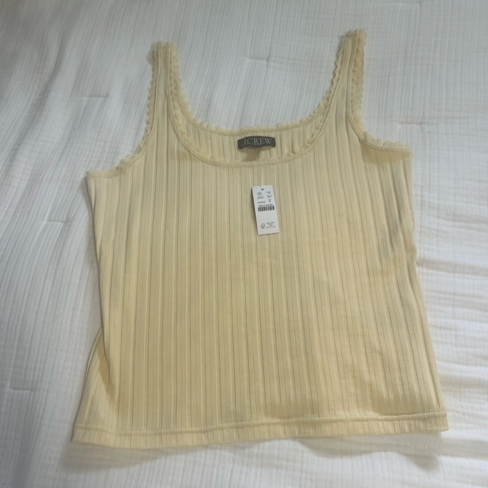 NWT JCrew yellow pointelle tank top size medium